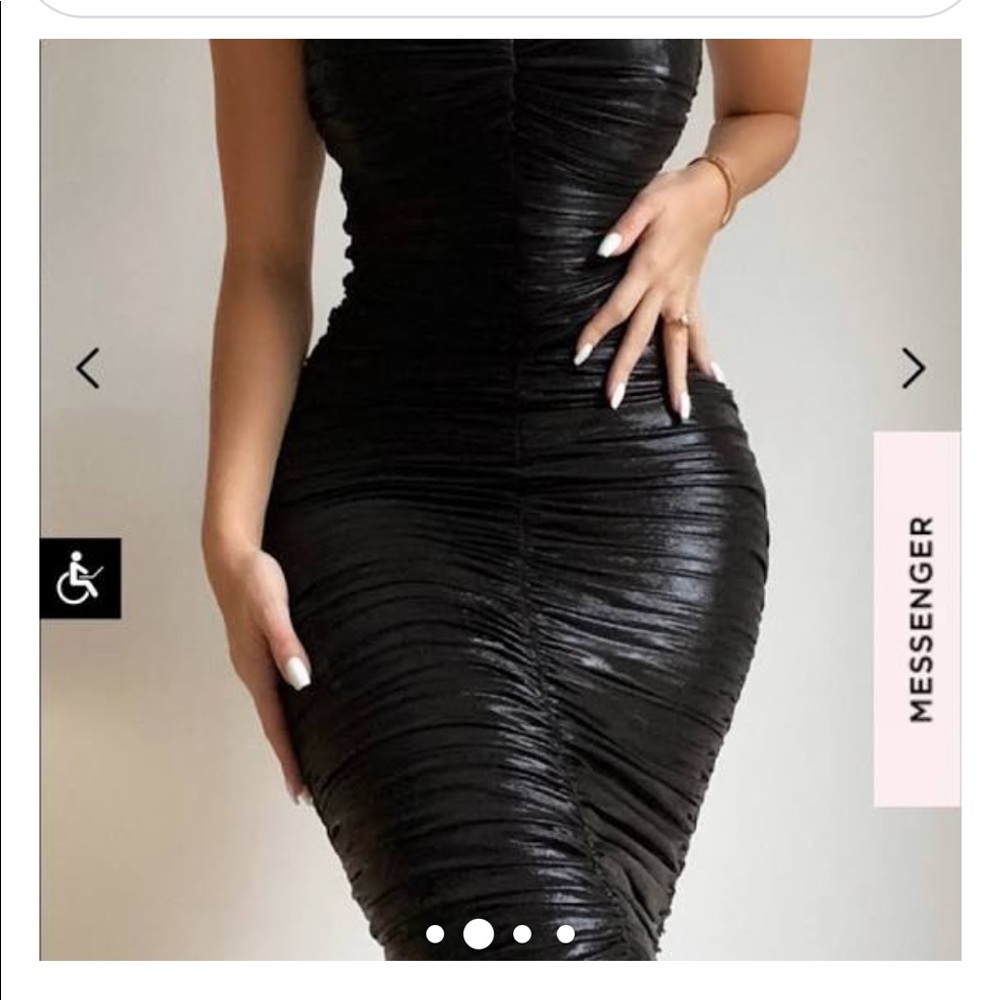 House of CB Strapless little black dress body forming
